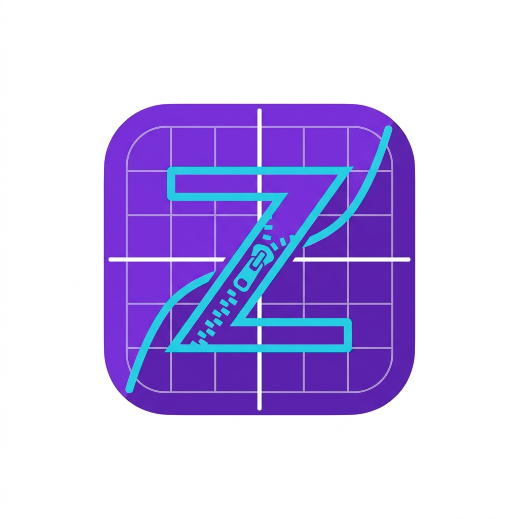 Zip Solutions Remediator logo featuring a coordinate plane grid and cyan zipper